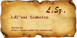 Lévai Szabolcs névjegykártya